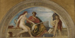 L'Histoire recueille les lecons du passe by Leon Pierre Urbain Bourgeois Oil Painting