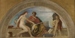 L'Histoire recueille les lecons du passe by Leon Pierre Urbain Bourgeois Oil Painting
