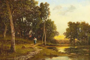Am Heimweg Oil painting by Leon Richet