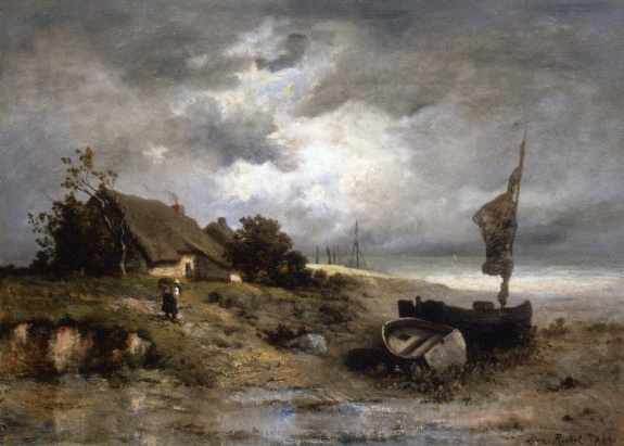 Farm House by the Sea by Leon Richet - Hand-Painted Oil Painting Reproduction