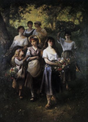 Fleurs des Bois Oil painting by Leon Richet