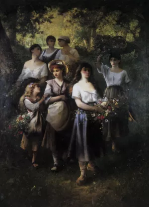 Fleurs des Bois by Leon Richet Oil Painting