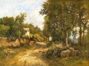 Path through a Large Landscape by Leon Richet Oil Painting