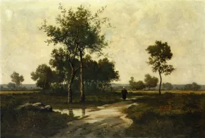 Peasant in a Landscape by Leon Richet Oil Painting