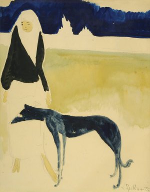 Femme Au Levrier by Leon Spilliaert Oil Painting