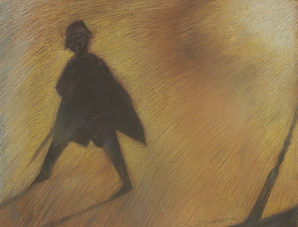 Het einde van een mooie dag - Figuur in tegenlicht  by Leon Spilliaert - Hand-Painted Oil Painting Reproduction