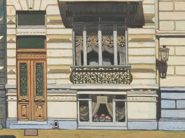 Huis in de Peter Benoitstraat, Oostende  by Leon Spilliaert - Hand-Painted Oil Painting Reproduction
