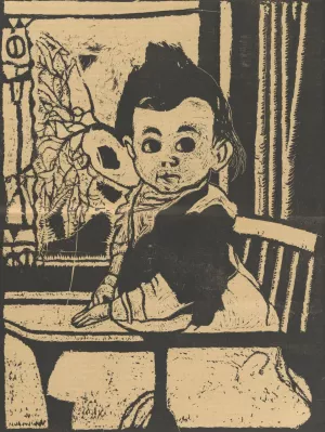 Kindje in kinderstoel Oil painting by Leon Spilliaert