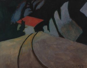 Landschap met rode dak by Leon Spilliaert Oil Painting