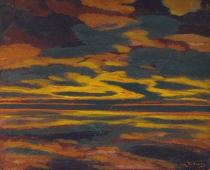 L'eclair Vert Sur La Mer by Leon Spilliaert Oil Painting