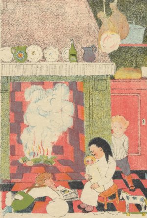 Les enfants pauvres devant l'atre avec leurs jouets de la Saint-Nicolas by Leon Spilliaert Oil Painting