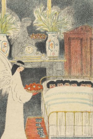 Les six petites filles recoivent la visite de l'ange a jouets by Leon Spilliaert Oil Painting