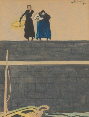 Vissersvrouwen op de kaai by Leon Spilliaert Oil Painting