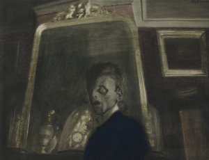 Zelfportret met spiegel by Leon Spilliaert Oil Painting