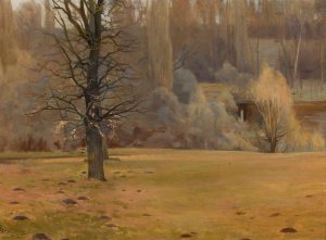 Park fragment by Leon Szpadrowski Oil Painting