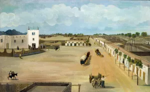 Old Mesilla Plaza by Leon Trousset Oil Painting