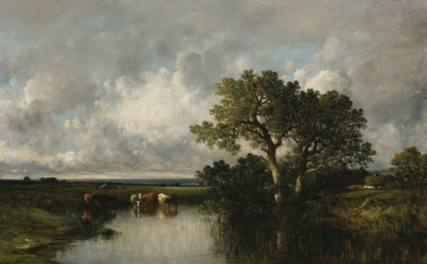 La Mare Aux Chenes by Leon-Victor Dupre - Hand-Painted Oil Painting Reproduction