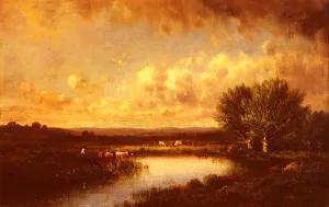 Paturage Au Printemps by Leon Victor Dupre Oil Painting