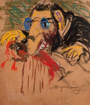 Caricature of Feliks Jasienski Oil painting by Leon Wyczolkowski