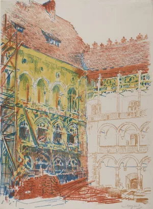 Castle Courtyard Oil painting by Leon Wyczolkowski