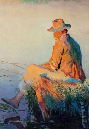 Fisherman by Leon Wyczolkowski Oil Painting