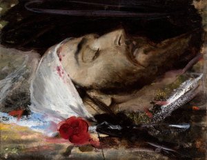 Head of Christ by Leon Wyczolkowski Oil Painting