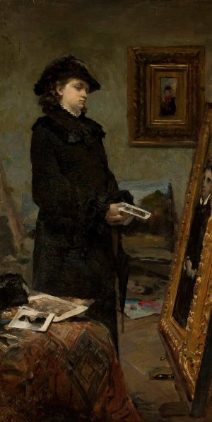 In the Painter's Studio by Leon Wyczolkowski Oil Painting