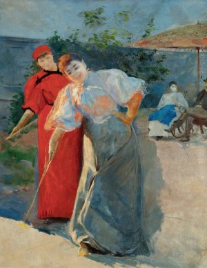 Playing Croquet by Leon Wyczolkowski Oil Painting