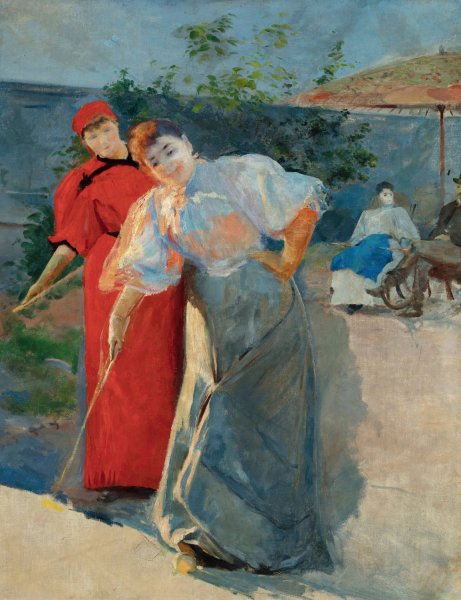 Playing Croquet  by Leon Wyczolkowski - Hand-Painted Oil Painting Reproduction