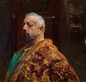 Portrait of Erazm Baracz by Leon Wyczolkowski Oil Painting
