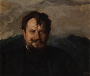 Portrait of Jan Kasprowicz by Leon Wyczolkowski Oil Painting