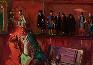 Puppet Show by Leon Wyczolkowski Oil Painting