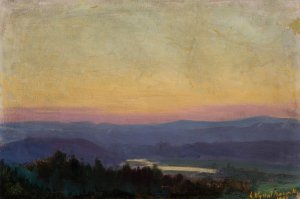 The Vistula near Tyniec at Sunset by Leon Wyczolkowski Oil Painting