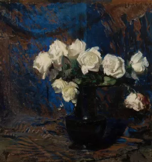 White Roses by Leon Wyczolkowski Oil Painting