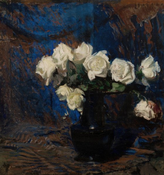 White Roses  by Leon Wyczolkowski - Hand-Painted Oil Painting Reproduction