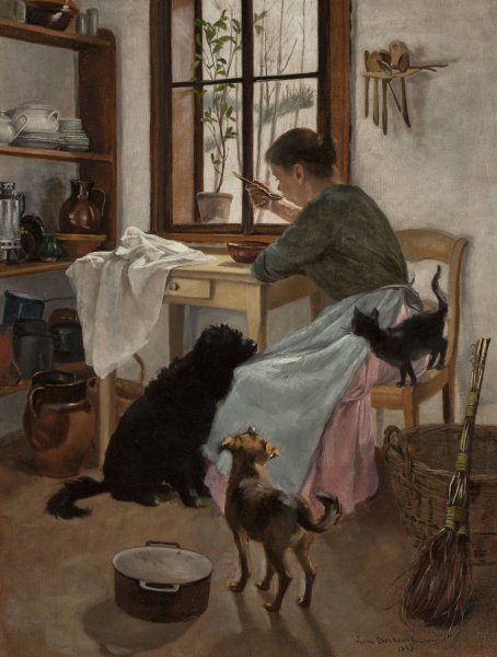 In a room  by Leona Bierkowska - Hand-Painted Oil Painting Reproduction