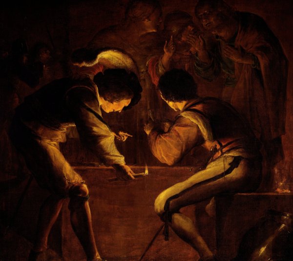 St Peter's Denial  by Leonaert Bramer - Hand-Painted Oil Painting Reproduction