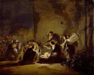 The Adoration Of The Magi by Leonaert Bramer Oil Painting