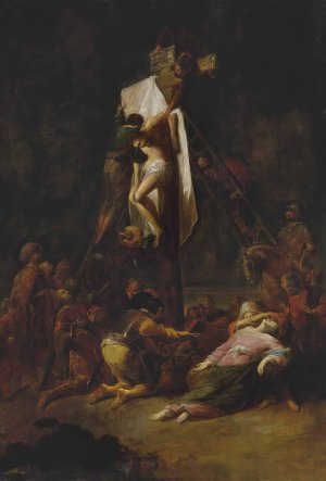 The Descent From The Cross by Leonaert Bramer Oil Painting