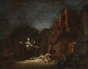 The Discovery of the Bodies of Pyramus and Thisbe by Leonaert Bramer Oil Painting