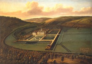 The Southeast Prospect of Hampton Court, Herefordshire by Leonard Knyff Oil Painting
