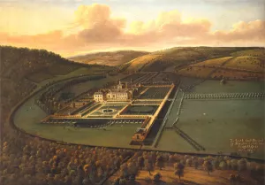 The Southeast Prospect of Hampton Court, Herefordshire by Leonard Knyff Oil Painting