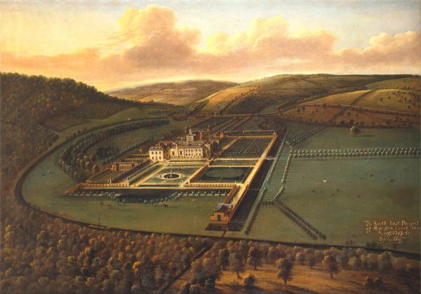 Main Product Photo of The Southeast Prospect of Hampton Court, Herefordshire Painting by Leonard Knyff