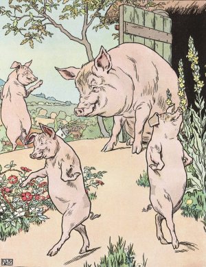 The story of the three little pigs 1 by Leonard Leslie Brooke Oil Painting