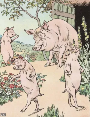 The story of the three little pigs 1 by Leonard Leslie Brooke Oil Painting