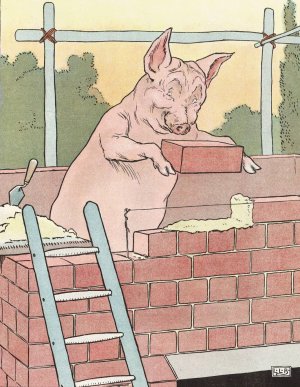 The story of the three little pigs 3 by Leonard Leslie Brooke Oil Painting