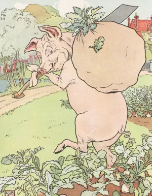 The story of the three little pigs 4 by Leonard Leslie Brooke Oil Painting