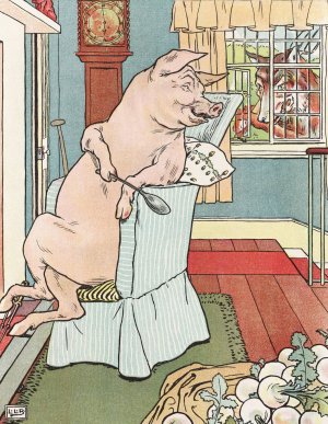 The story of the three little pigs 5 by Leonard Leslie Brooke Oil Painting