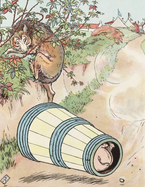 The story of the three little pigs 7  by Leonard Leslie Brooke - Hand-Painted Oil Painting Reproduction