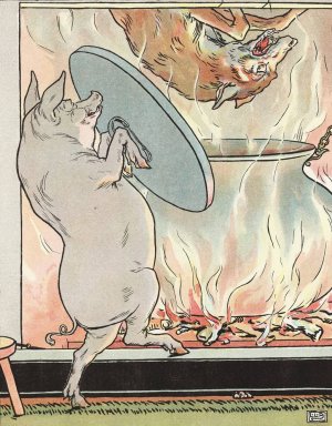 The story of the three little pigs 8 by Leonard Leslie Brooke Oil Painting